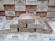 Wooden Wine Box Crate ~ 6 Bottle Flat size. French ,Genuine,Storage/Planter