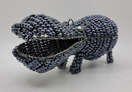 Handcrafted beaded hippo - handcrafted,