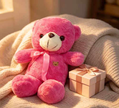 Soft plush pink - teddy, bear/new