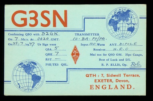 Qsl card radio uk - card,
