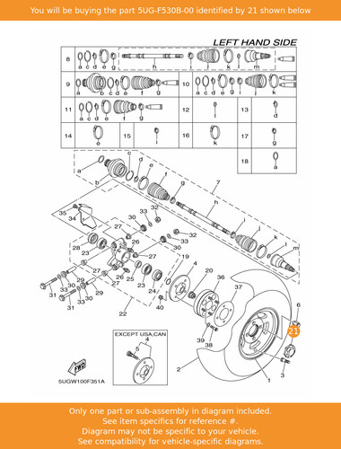 Yamaha wheel cap assy - wheel,