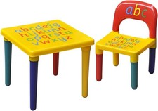 ABC Alphabet Plastic Table & Chair Set - Vibrant, Durable Kids Furniture