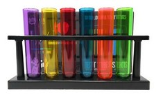 Shot Glasses Test Tube Colourful Lab Style Display Stand Novelty Fun Drink Gift