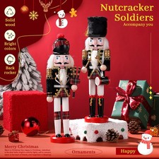Christmas Nutcracker Wooden Soldier Xmas Home Festive Decor Nut Cracker Ornament