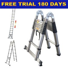 Telescopic Ladder 3.8M 5M Multi-Purpose Extendable Folding Step A-frame Ladder