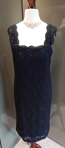 Black sequin lace evening - lace,
