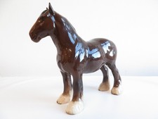 Beswick - Horse - Brown - Gloss - Yellow Ribbon - Shire Mare - Figurine