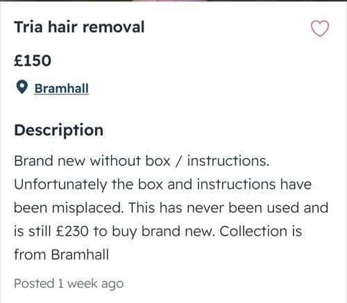 Tria hair removal system - hair,