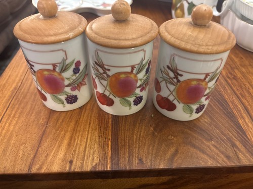 Vintage evesham jars lidded - evesham,