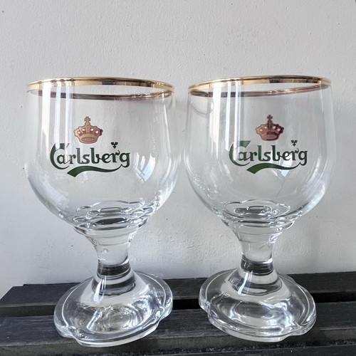 Carlsberg stemmed beer glass - carlsberg,