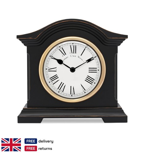 Black mantel clock antique - black,