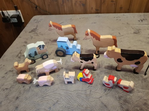 Wooden farm animal boxed - wooden,