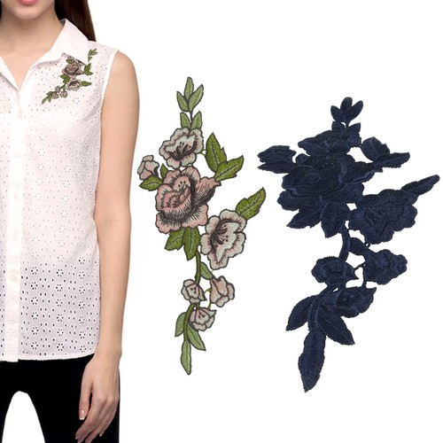 Embroidered floral patch iron - embroidered,