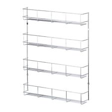 4 TIER MOUNTED SPICE RACK HERB JAR HOLDER KITCHEN CUPBOARD STORAGE WALL DOOR 