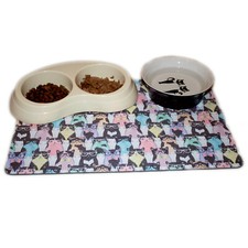Pet Feeding Mat, Food Bowl Mat for Cats, Kitten, Non Slip Water Floor Mat