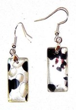 EARRINGS E30 Fused Glass BLACK