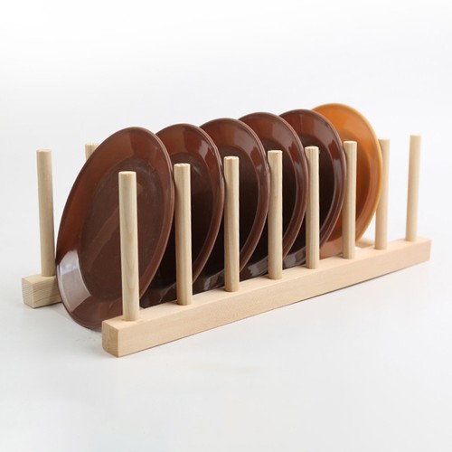 Wooden dish rack stand - dish, holder