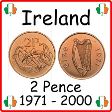 Ireland | 2 Pence | Irish 2p | Decimal |  1971 - 2000