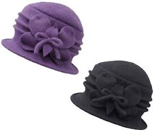 Womens Cloche Hat 100% Wool