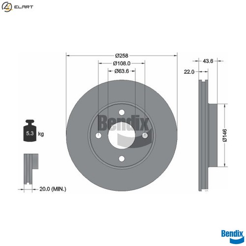Brake disc bds1037 for - disc,