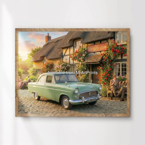 Ford consul car poster 1950s - ford,