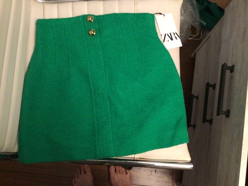 Zara womens mini skirt - mini, green