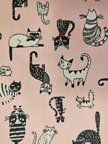 Cat fabric remnant funny - fabric, remnant/