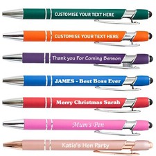 Personalised Pens 1-500 Bulk Order Stylus Pens ANY TEXT Customise Pen