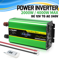​2000W 4000W Max Pure Sine Wave Power Inverter DC 12V to AC 240V with 3AC + 4USB