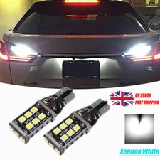 2x ERROR FREE W16W T15 921 Rear 15SMD LED Canbus REVERSE WHITE Lamps Light Bulb