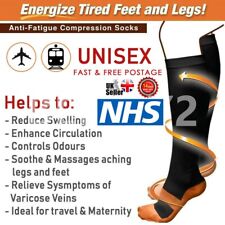 Unisex Copper Infused Anti-Fatigue Compression Socks Varicose Vein Stocking UK