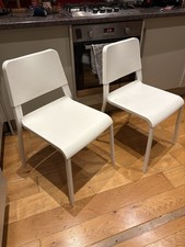 White Dining Chairs Pair IKEA
