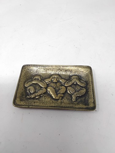 Wise monkeys brass dish - wise, dish-see
