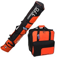 =BRUBAKER Combo Ski Bag + Boot Bag Orange Black 170 or 190 cm Length