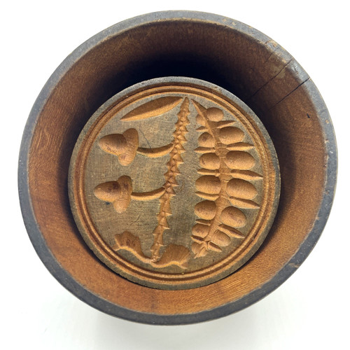 Primitive wooden butter mold - primitive,