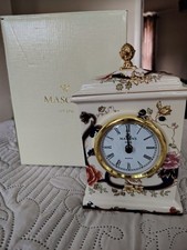 Mason's Mandalay Blue  Collectable Ceramic Clock Made In England with Box