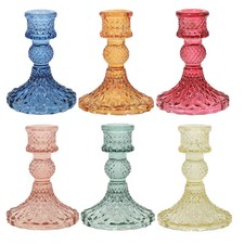 Coloured Glass Candle Holders