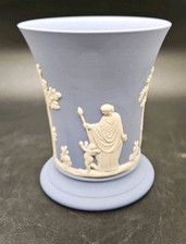 Wedgwood Jasperware blue flared top posy vase neoclassical Sacrifice