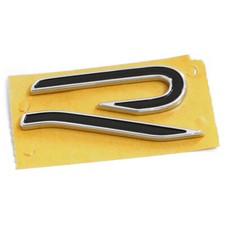 Original VW R lettering tailgate emblem black/chrome tuning sport logo 