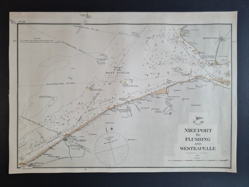 Antique 1908 nautical - , map