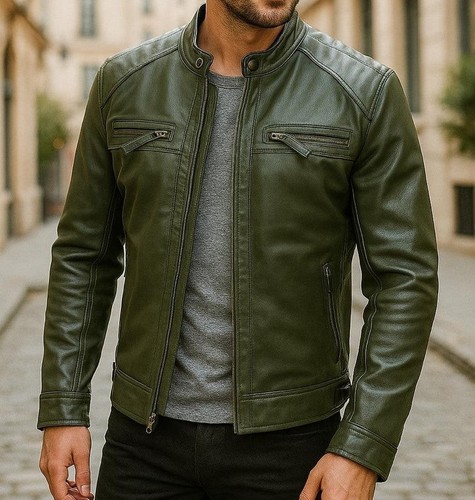 Cafe racer leather jacket - cafe,