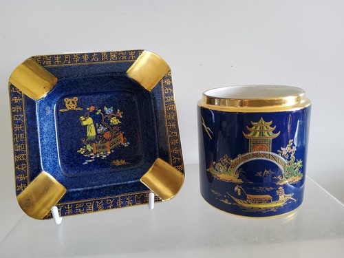 Vintage blue lustre carlton - blue,