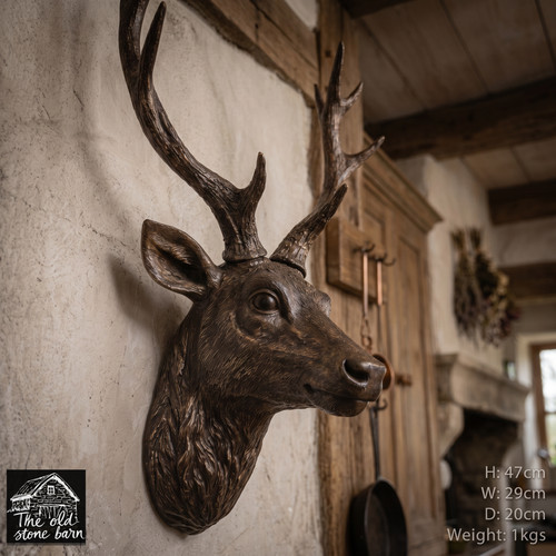 Stag head resin - resin, brown