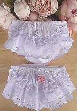 Baby Frilly Panties Knickers Girl Cotton Broderie Anglaise Trim Flower 0 6 12 18