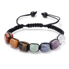 7 Chakra Bracelet Genuine Crystal Gemstone Beads New Bohemia Ethnic Jewellery
