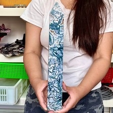 3.92LB Natural Geode Aquatic Plant Water Grass Moss Agate Obelisk Crystal Reiki