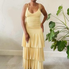 Zara Yellow Long Ruffled Dress