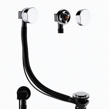 Chrome Bath Pop-Up Waste Assembly - Bath Waste & Overflow Kit with Pop-Up Plug