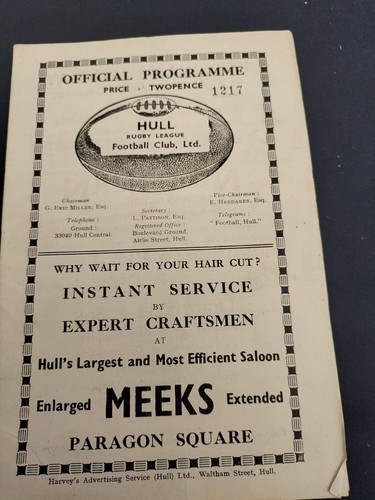 Vintage rugby league programme - rugby,
