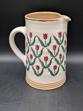 Nicholas Mosse Pottery Ireland Red Tulip Pattern Jug As-is SeePhotos/Description